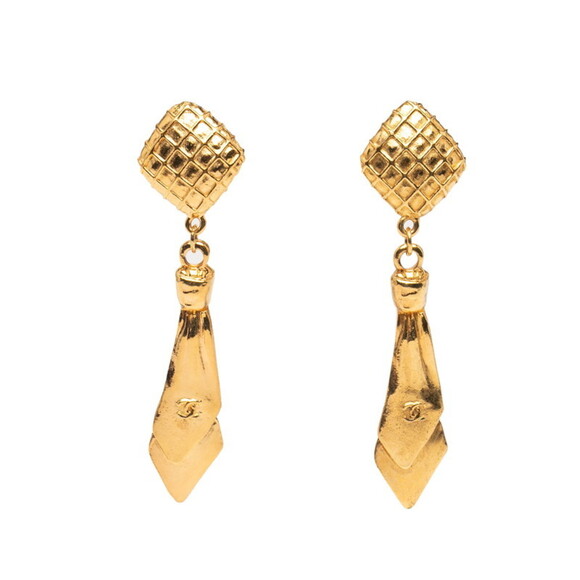 CHANEL Jewelry - CHANEL Authentic Gold Logo Earrings